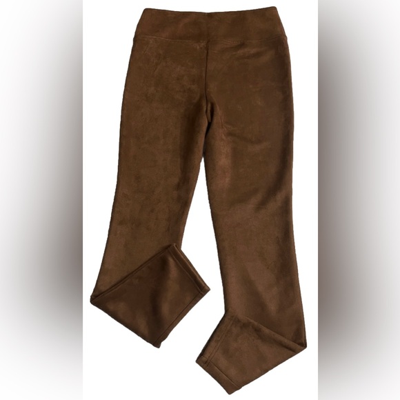 LAUNDRY BY SHELLI SEGAL Pants Faux Suede Leather Pull-On Brown Women’s M - Picture 5 of 10